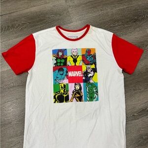 Marvel Red Sleeve Character Grid Tee